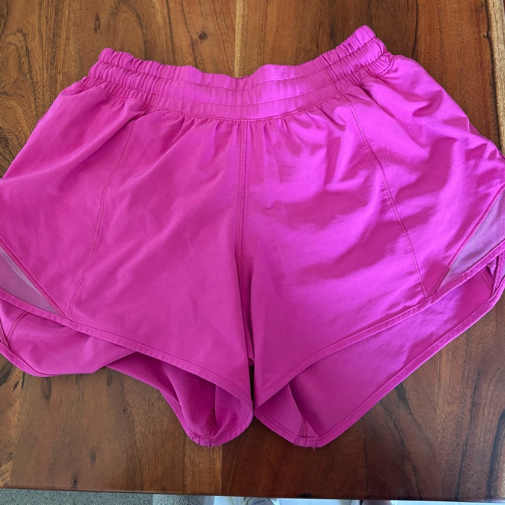 Women's Pink Lulu athletic shorts